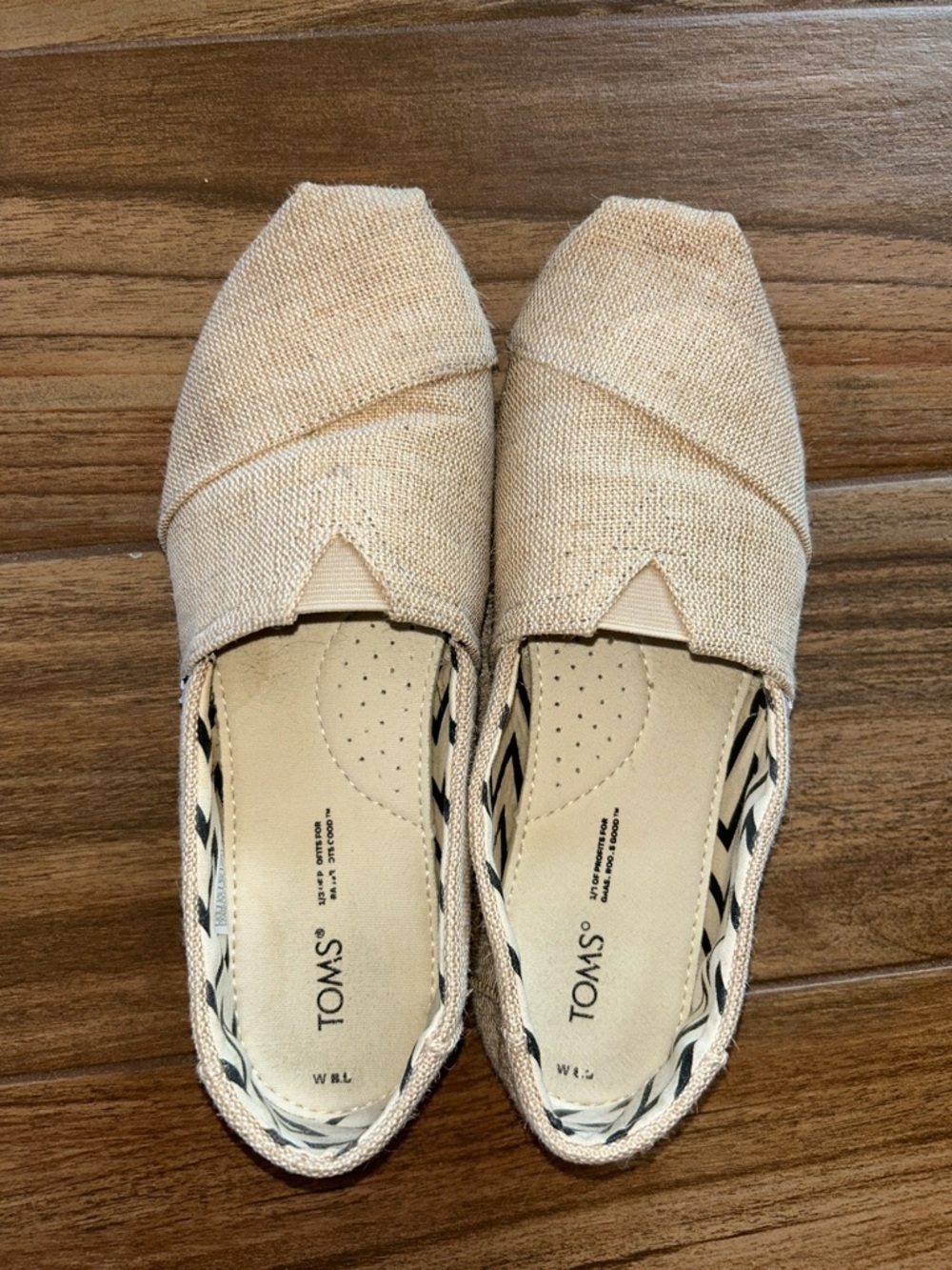 Toms Women's Slip-On Flats in Beige Canvas